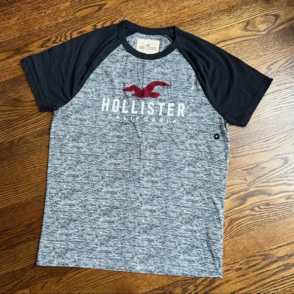 Hollister Tops Nwot Hollister Graphic Logo Raglan Tee Poshmark